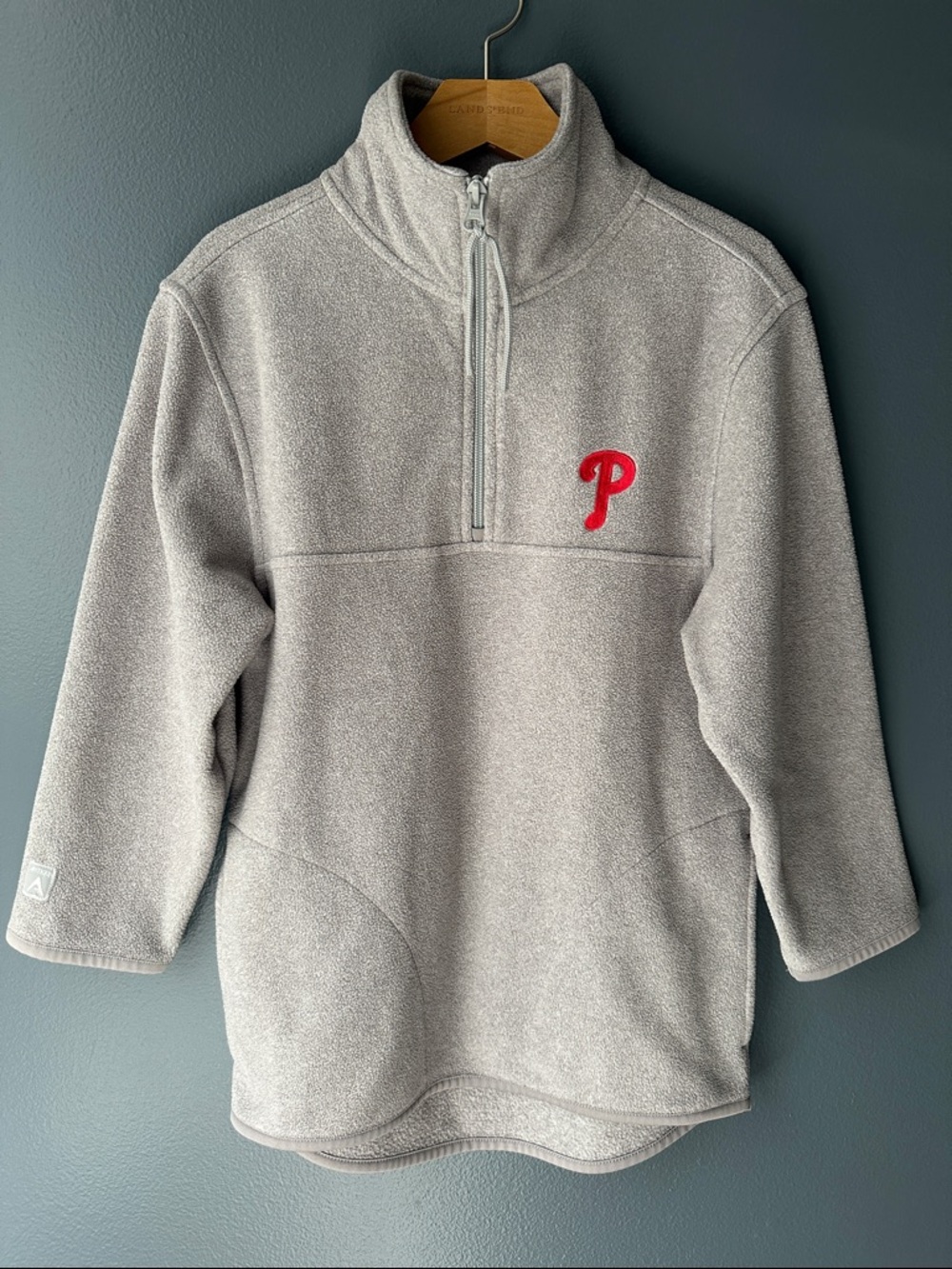 ⚾️ PHILADELPHIA PHILLIES youth quarter zip fleece pullover gray small like new